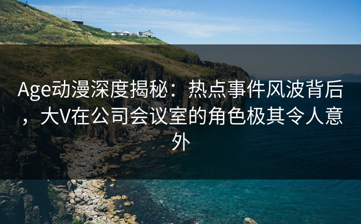Age动漫深度揭秘：热点事件风波背后，大V在公司会议室的角色极其令人意外